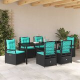  Vrtni set za objed 7 kom. Crna poliratan | shoptok.hr