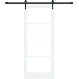  Klizna Vrata s Hardver Setom Bijela 83x202 cm Od čvrstog drva Bor | shoptok.hr