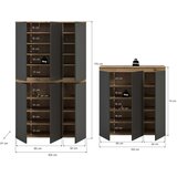 Livetastic Garderoban Omara Scarpa, Barva Hrasta, Antracit, 2 Kos | Shoptok.si