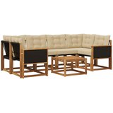 vidaXL Zunanja garnitura za sedenje z blazino 7 pcs Naravna in bež, (5000272828) | Shoptok.si