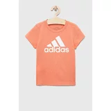 Adidas Otroška bombažna kratka majica G BL oranžna barva