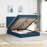  Ottoman krevet s madracima i LED diodama tamnoplavi 140x200 cm baršun | shoptok.hr