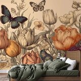  Foto tapeta - Colourful tulips on a cream background 196x140 | shoptok.hr