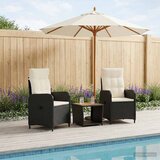  Set lounge namještaja za vrt 3 kom. Crna i krem-bijela | shoptok.hr