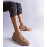 Gemre Beige eco-suede loafers decorated with rhinestones Henley | shoptok.hr