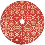 vidaXL Luksuzna podloga za božićno drvce s čarapom crvena 122 cm | shoptok.hr