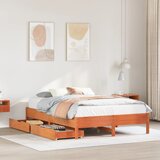 vidaXL Posteljni okvir brez vzmetnice voščeno rjav 140x190 cm borovina Cene