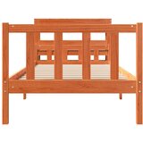  Okvir kreveta s uzglavljem voštano smeđi 75x190 cm od borovine | shoptok.hr