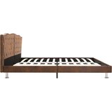  Okvir za krevet od umjetne brušene kože smeđi 180 x 200 cm | shoptok.hr