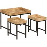  Uklapajući stolići za kavu 3 k masivno grubo drvo manga željezo | shoptok.hr