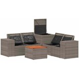  Set sofe 6 kom. Siva i tamnoplava Poli Rattan i čelik | shoptok.hr