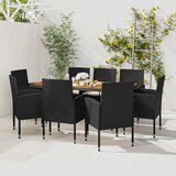 The Living Store Zunanja jedilna garnitura 9-delna poli ratan črna - Zunanja Jedilna Garnitura, (21462864) | Shoptok.si