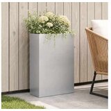 vidaXL Vrtna saksija Srebrna 50 x 20 x 75 cm Pocinčani čelik - Pocinčani čelik 50 x 20 x 75 cm 1 | shoptok.hr
