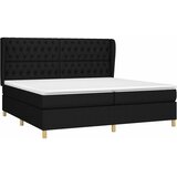  Krevet s oprugama i madracem crni 200x200 cm od tkanine | shoptok.hr
