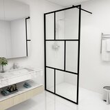 vidaXL Pregrada za tuširanje od kaljenog stakla crna 100 x 195 cm Cijene