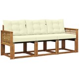 vidaXL Zunanja garnitura za sedenje z blazino 3 pcs Naravna in smetana, (5000272817) | Shoptok.si