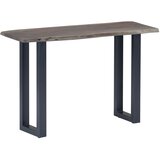 vidaXL Konzolna mizica trden akacijev les in železo 115x35x76 cm siva Cene