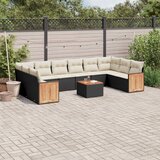 vidaXL 11-dijelni set vrtnih sofa od poliratana s jastucima crni | shoptok.hr