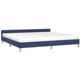  Okvir kreveta s uzglavljem bez madraca plavi 200x200 cm tkanine | Shoptok.si