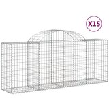  Lučne gabionske košare 15 kom 200x50x80/100cm pocinčano željezo | shoptok.hr