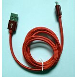 X Wave USB kabl /USB 2.0 (tip A -muški) -Micro USB (tip A -muški)/dužina 1,2m/2A/Aluminium/crveni upleteni ( USB Micro 1.2m 2A Al /red mesh USB Micro 1.2m 2A Al /red mesh Cene