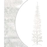  Ozka umetna polovična novoletna jelka s stojalom bela 240 cm, (20670739) | Shoptok.si