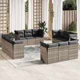 vidaXL 12-dijelni set vrtnih sofa poliratan s jastucima svijetlosivi | shoptok.hr