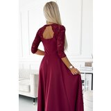 Numoco Elegant long maxi dress with lace neckline | Shoptok.si
