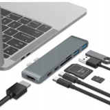ADAPTER ZA RAČUNALNIK VOZLIŠČE 7V1 ZA APPLE, ZA MACBOOK PRO / AIR RETINA, VESOLJSKO SIVA, (21748165)