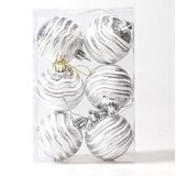 INF Božični okraski Zebra Ball 6 cm - Komplet 6, praznični okraski za drevo Silver, (5000078063) | Shoptok.si