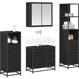 vidaXL Komplet pohištva za kopalnico 4 pcs Črni hrast 65 x 33 x 60 cm | Shoptok.si