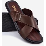 Big Star Leather Men Slippers With Buckle | ePonuda.com