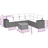  7-dijelni set vrtnih sofa od poliratana s jastucima bež | shoptok.hr