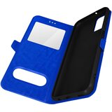 AVIZAR Zašcitna torbica za Samsung Galaxy A03s in A02s, dvojno okence in dvojni magnetni jezicek - modra, (20632749) | Shoptok.si