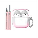 INF Zaščitni TPU ovitek, združljiv z Apple AirPods 4, s čistilnim peresom in obeskom za ključe Pink, (5000072307) | Shoptok.si