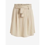 Vila Beige short skirt with tie Vero - Women Cene