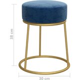  Okrogel stolček moder žamet | Shoptok.si