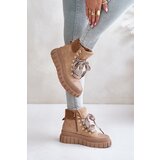 Kesi Women's insulated ankle boots on a platform brown Alcyhen Cijene