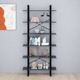vidaXL visoka omara siva 100x30x210 cm trdna borovina | Shoptok.si