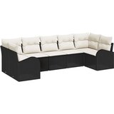 vidaXL set kauča za vrt Set od 7 Crna baza s krem jastučićima | shoptok.hr
