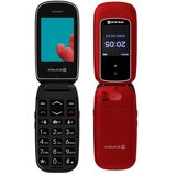 Evelatus Preklopni mobilni telefon Wave z 2 gumboma in dvema simoma in LCD SOS Senior Call Maroon Red, (21207648) | Shoptok.si