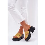 Boto Ladies Platform Slippers With A Chunky Heel Yellow Rizana | Shoptok.si