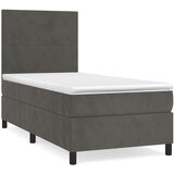 Box spring postelja z vzmetnico temno siva 80x200 cm žamet, (20790691) | Shoptok.si