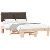  Krevetni okvir s tapiciranim uzglavljem Sivo-smeđa 140 x 190 cm | shoptok.hr