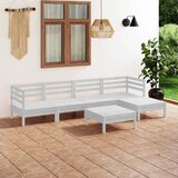 Maison Chic Seti vrtnega pohištva - Vrtna garnitura - Vrtni pohištvo set 6-delna trdna borovina bela, (21818077) | Shoptok.si