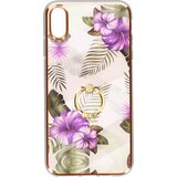 AVIZAR Ovitek z vzorcem vijolicnih rož za iPhone XS Max, podporni prstan, (20718441) Cene