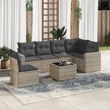  7-dijelni set vrtnih sofa svjetlosivi od poliratana | shoptok.hr