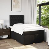  Krevet box spring s madracem crni 120 x 190 cm od tkanine | shoptok.hr