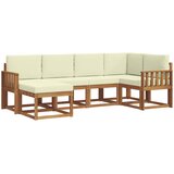  Set vanjskih sofa 6 kom. Prirodna i krem Smeđa 251 x 128,5 x 73 cm | shoptok.hr