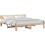 vidaXL krevetna konstrukcija s naslonom 200x200 cm čvrsta borovina | shoptok.hr